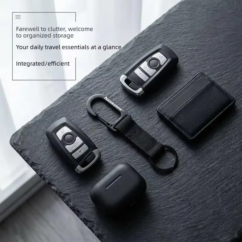 Gurtband-Federhaken Karabiner Schnellverschluss Schlüsselring Schlüsselanhänger Rucksackzubehör für Outdoor-Camping, Wandern, EDC-Ausrüstung – Detail 5