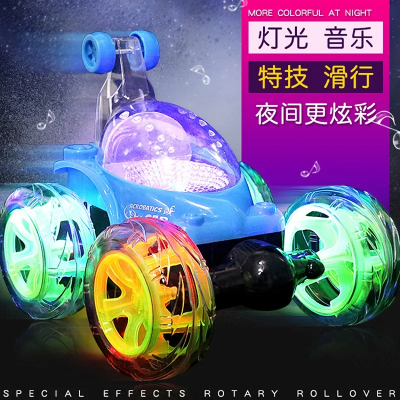 RC Car Rolling Stunt Car Drift Remote Control Car 360° Tumbling Electric Toy Cool Music Off-road Vehicle Robot Toys Boy Children