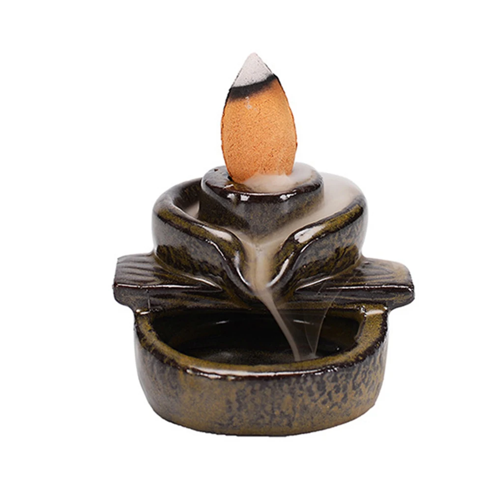 Natural Materials Incense Burner Ceramic Ornamental Backflow Burner for Home and Office Decor Enhances Relaxation