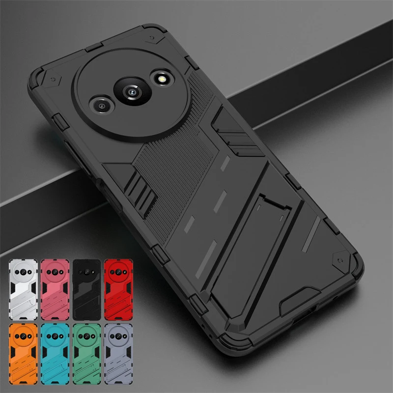 For Xiaomi Redmi A3 Case Xiaomi Redmi A3 Cover Armor PC Stand Holder Shockproof TPU Protective Phone Cover For Xiaomi Redmi A3