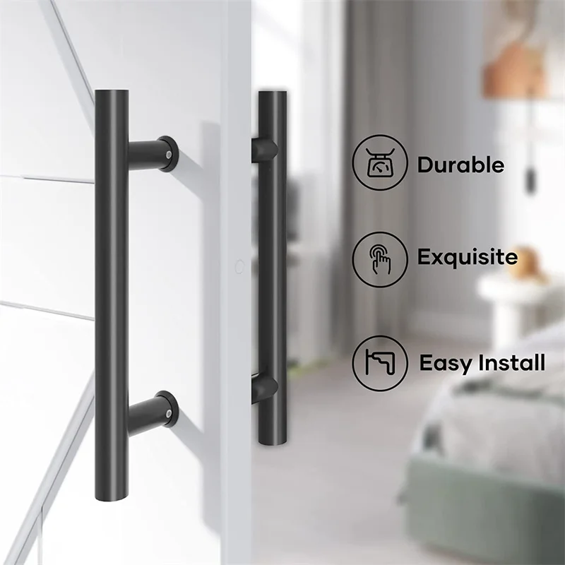 Imagem -04 - Lwzh Deslizante Madeira Celeiro Maçaneta Inoxidável Aço Carbono Flush Pull Conjunto Puxar Alça Redonda Heavy Duty Hardware Porta Interior