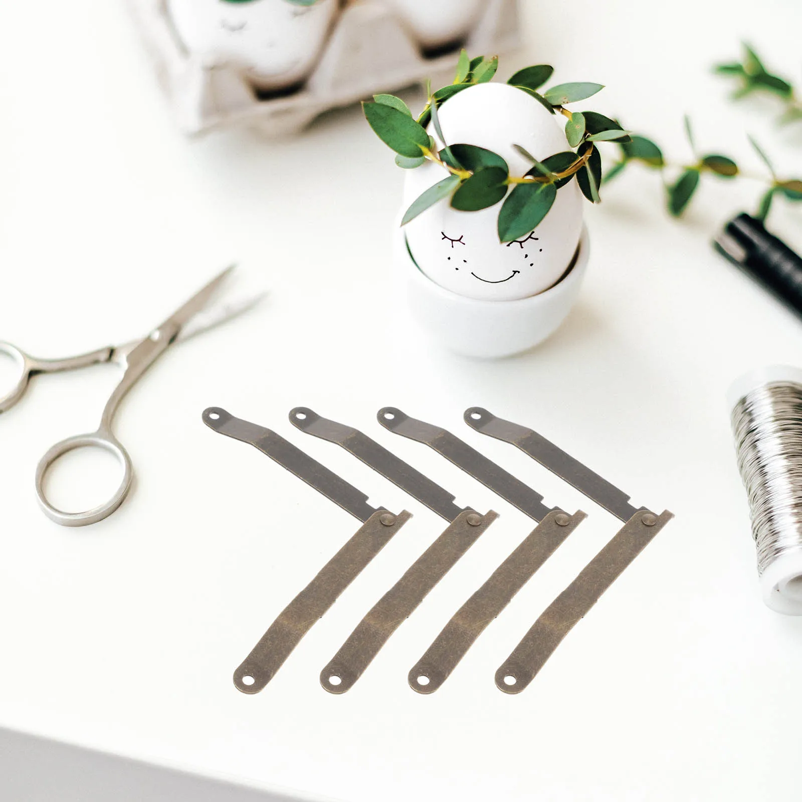 

1 set Wooden Support Hinges Strong Fixed Rust Cabinet Hinges Proof Iron Cabinet Door Furniture Toy Chest Hardware