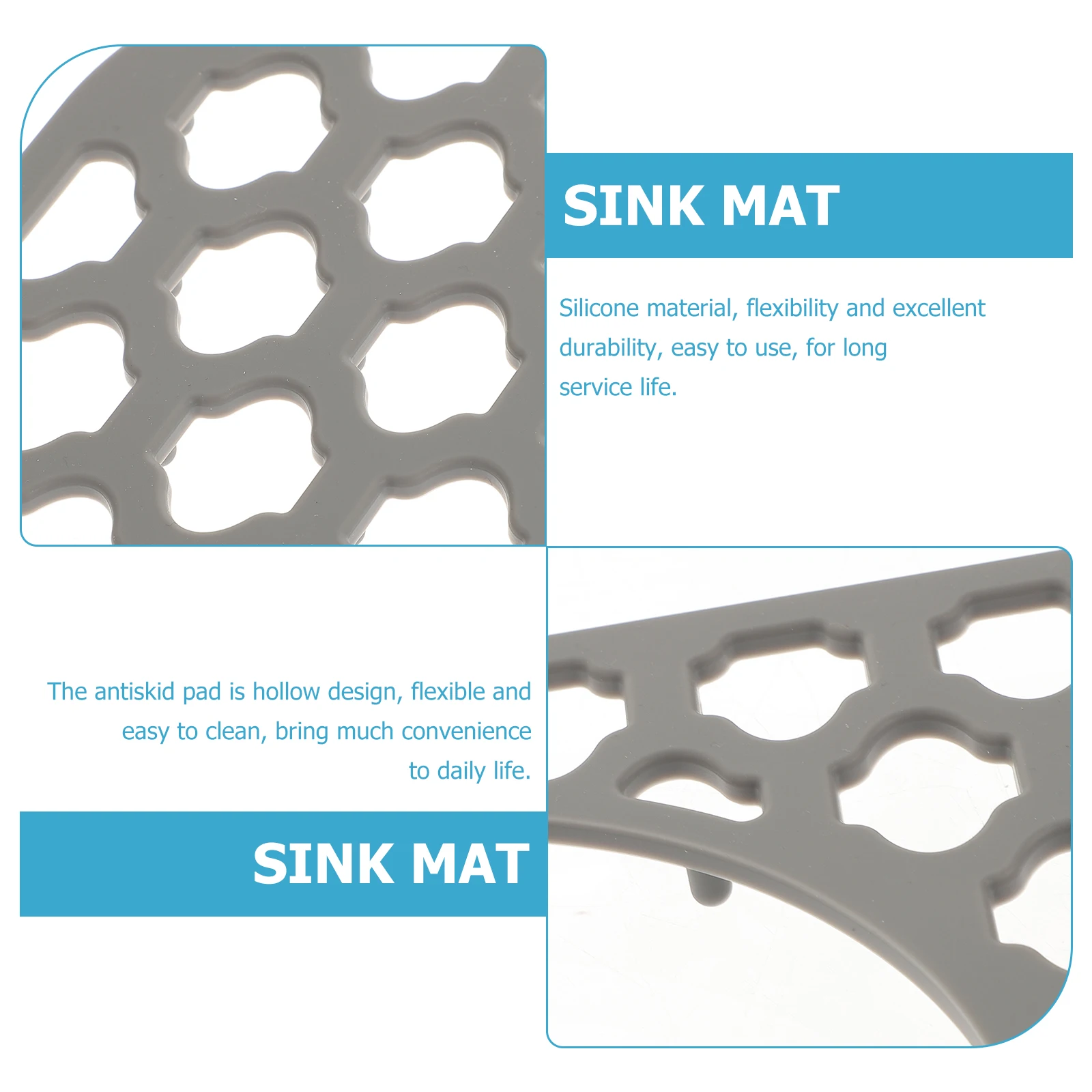 

Silicone Sink Mat Non Slip Draining Kitchen Hollow Design Antiskid Mats For Stainless Steel Sound Proof Protector Easy Clean