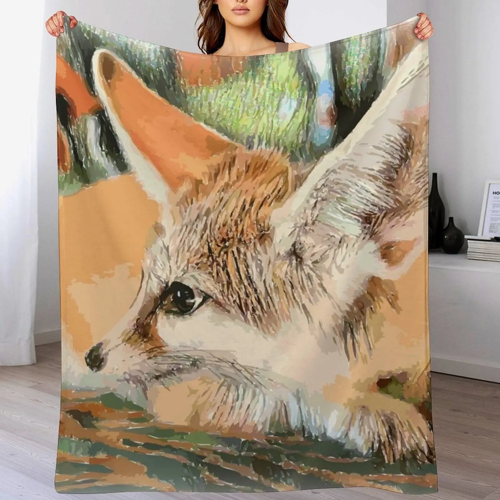 Content Fen Fen Throw Blanket Bed linens Furry Blankets