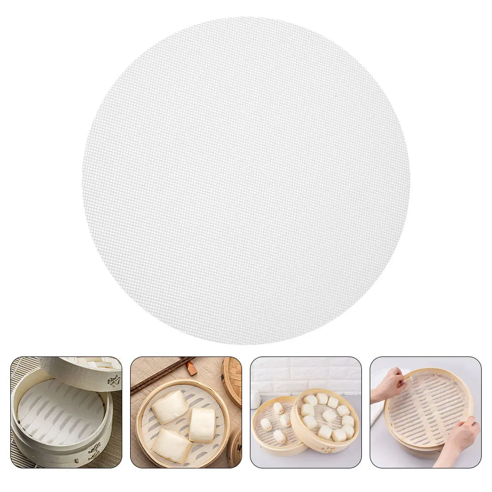 

10pcs Round Silicone Steamer Liners Reusable Non-Stick Steaming Mats For Dumplings Buns Bamboo Steamers Breathable Mesh Pads