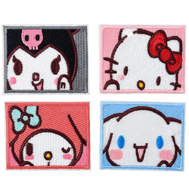 Sanrio série dessin animé Patch pour vêtements voyage Patch sur vêtements bricolage Fusible Patch Applqiue brodé Pacthes fer sur patchs