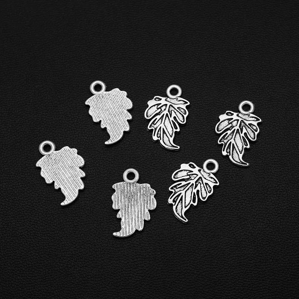 50pcs/lot--12x18mm Mini Tree Leaf Charms Pendants For Diy Jewelry Making Findings Supplies Accessories Wholesale Bulk Items