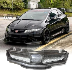 For Honda Civic FN FK FN2 TYPE R 2006 2007 2008 2009 2010 2012 Real Carbon Fiber Front Grille Mu-gen Style FPR Unpainted Grilles