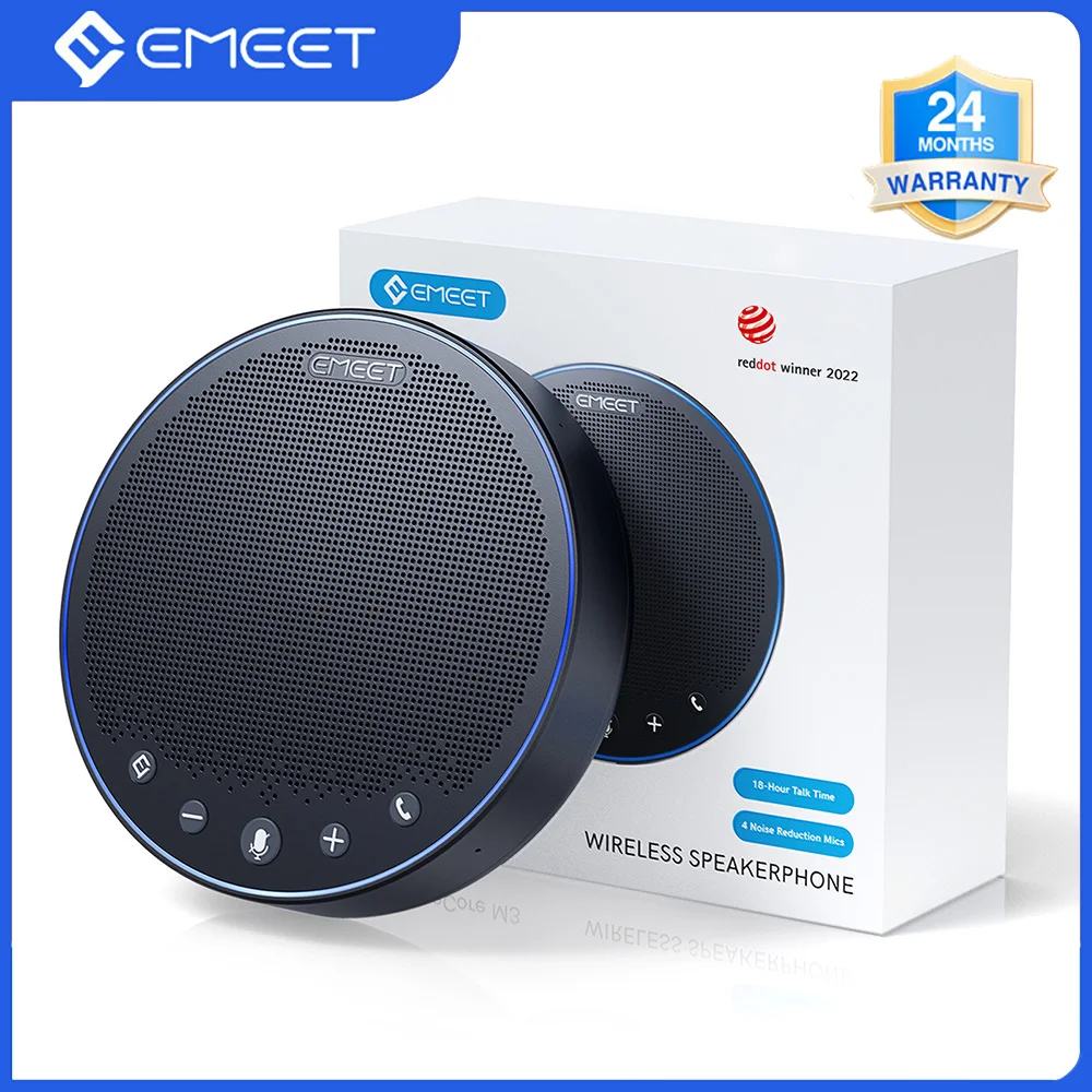 EMEET Bluetooth Speakerphone for Conference 360°AI Mics Voice Pickup M3 Meeting Speaker 18H Talk Time Noise Canceling Microphone