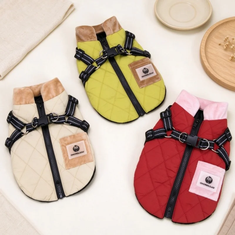 Abrigo cálido y suave para perros, ropa de lujo con cremallera, chaqueta de plumón reflectante para cachorros, chaleco acolchado de invierno para gatos, abrigo para mascotas, disfraz de Teddy.