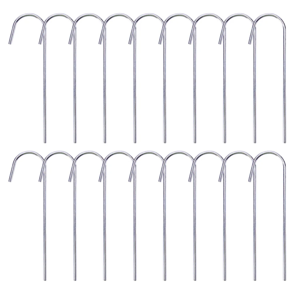 

24 Pcs Camping Accessories Semicircle Stake Stakes Tent Nails Outdoor Wear-resistant Snow Pegs Travel