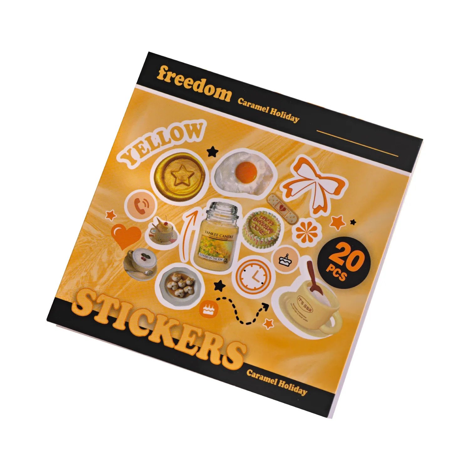 15 books Cut Film Sticker Book Mini Sticker Daily Quote Series Deco English No-Cut Handbook DIY Decorative Material Sticker