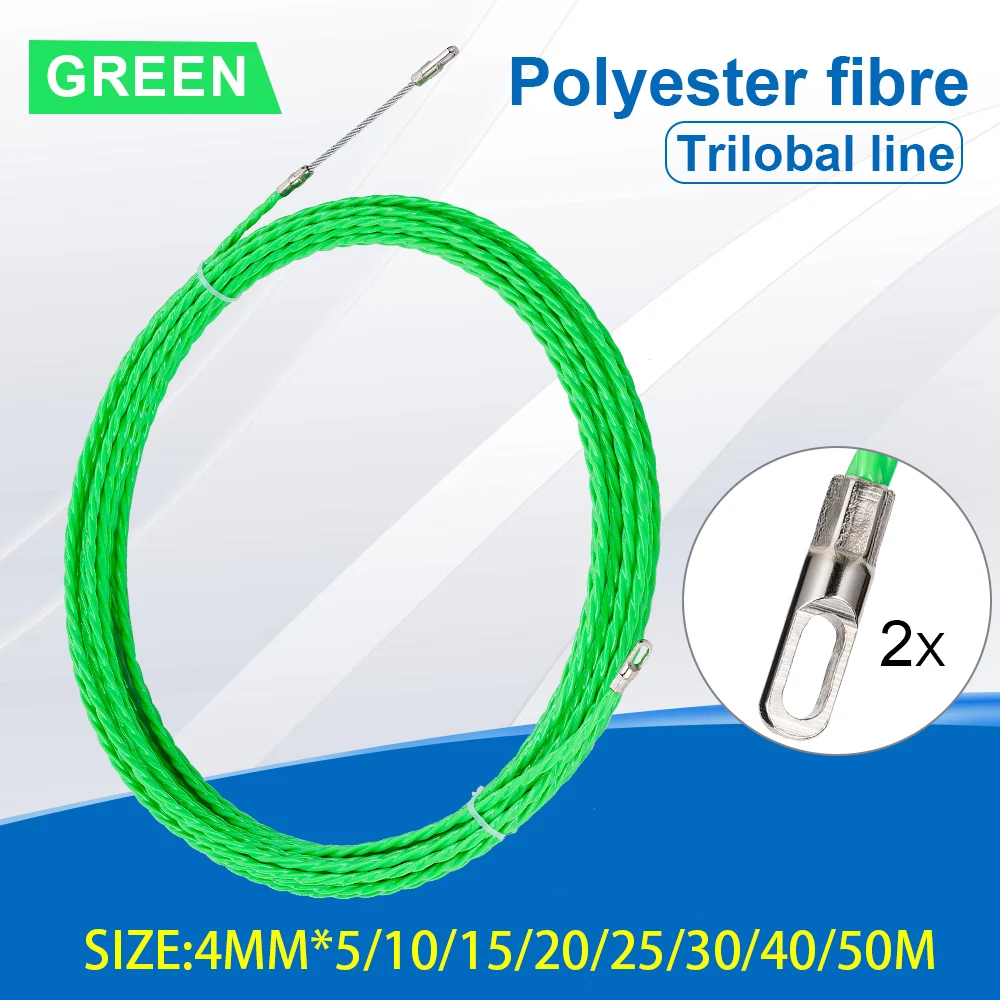 4mm Cable Push Puller Fiberglass Duct Rodder Fish Tape Electrical Wall Wire Cable Guide Device Aid Tool 5/10/15/20/25/30/40/50M