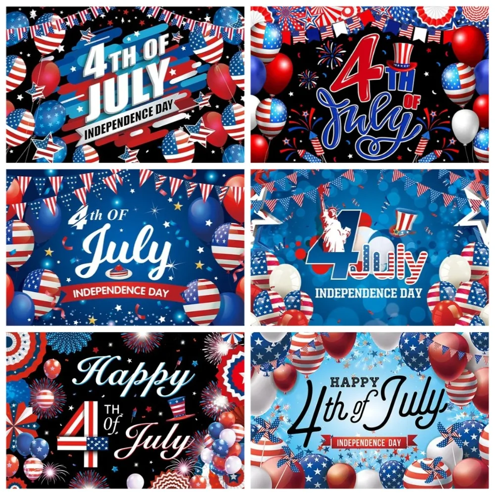 

July 4th Independence Day Patriotic Party Banner Photography Background, Adult Birthday, Home Decoration Photography Background