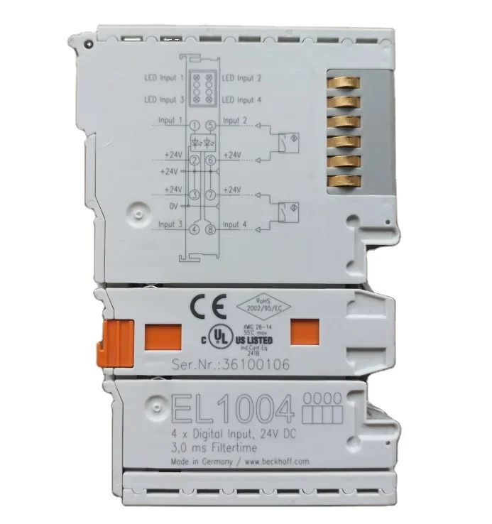 

2026 4-channel Digital Input Terminal 24 V DC, 3 Ms Beckhoff EL1004