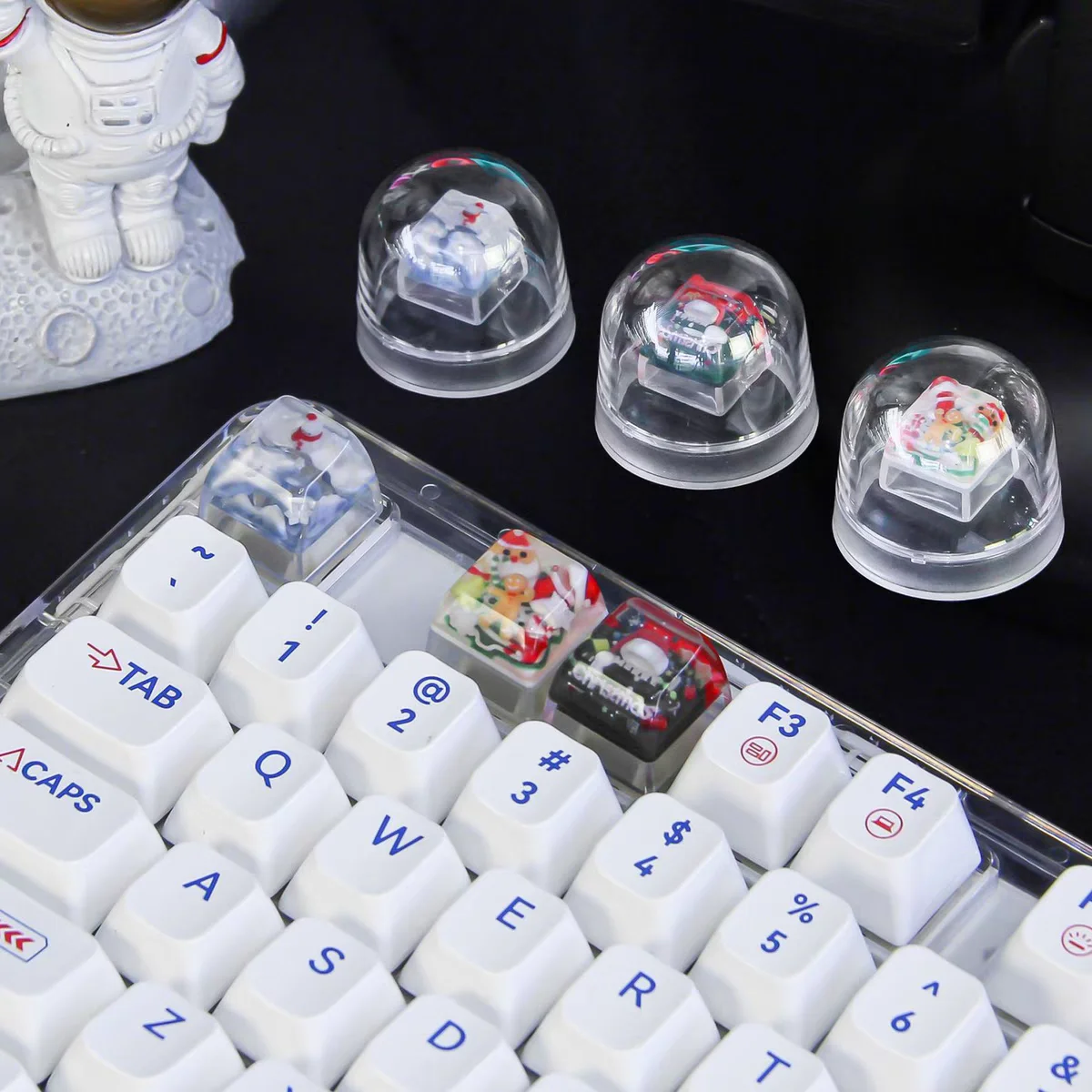 

Individual Cartoon Keycap Christmas Festival Snow Element Christmas Present Mechanical Keyboard Resin Transparent Euphotic Gift