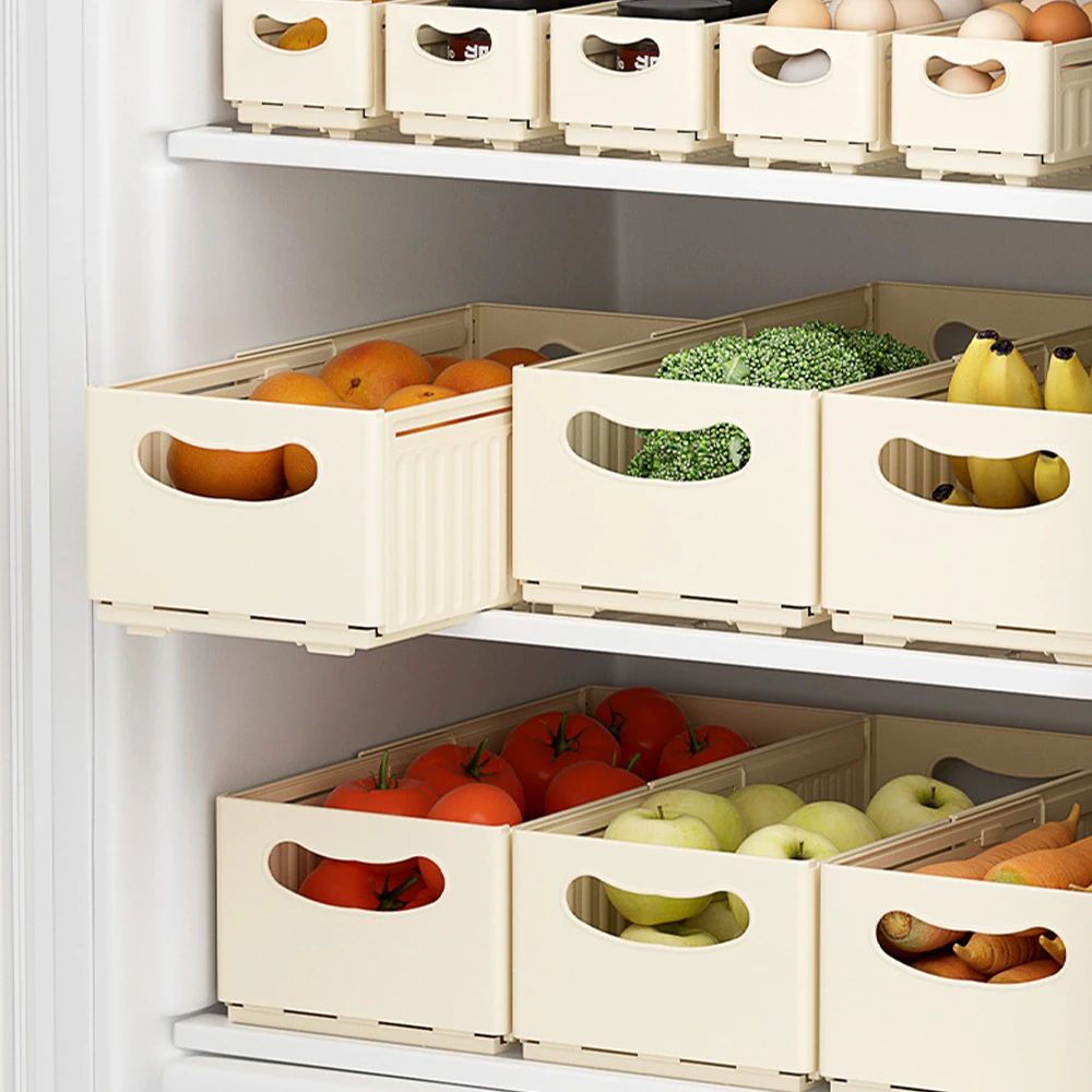 2/1 Pcs Kitchen Storage Box Retractable Multifunctional Storage Basket Cabinet Organizer Drawers Storage Box Kitchen Organizer