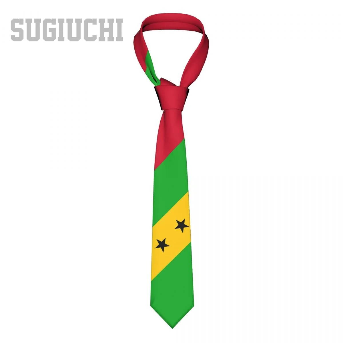 Sao Tome And Principe Flag Emblem Men Women Neck Ties Casual Plaid Tie Suits Slim Wedding Party Business Necktie Gravatas