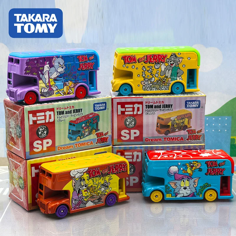 TAKARA TOMY Dream Tomica Tom en Jerry Bus Legering Speelgoed Motorvoertuig Diecast Metaal Model Geschenken