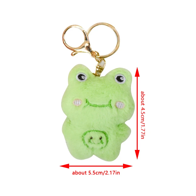 Porte-clés en peluche en forme d'animal de dessin animé avec son, poupées en peluche mignonnes, lapin Krasnoours, grenouille, pendentif de sac, décor