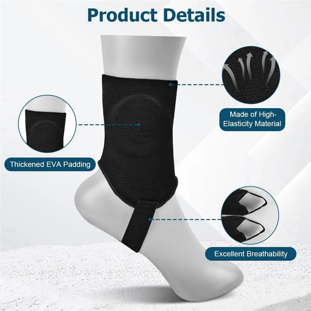 AD45 1 Pair Ankle Guard Football Dual-Sided Protective Ankle Support Sleeves for Soccer Sports, Men Women Kids M