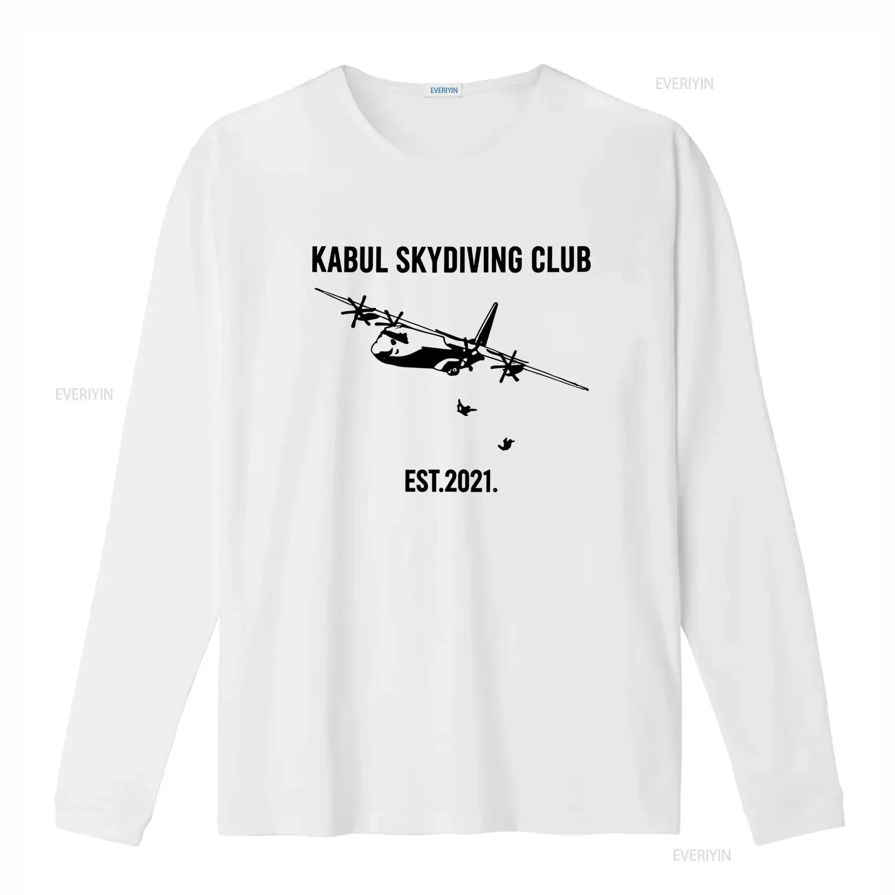 Kabul Skydiving Club T Shirt Stylish Plane Parachute Print Established 2021 Perfect for Adventure Lovers vintage Washed
