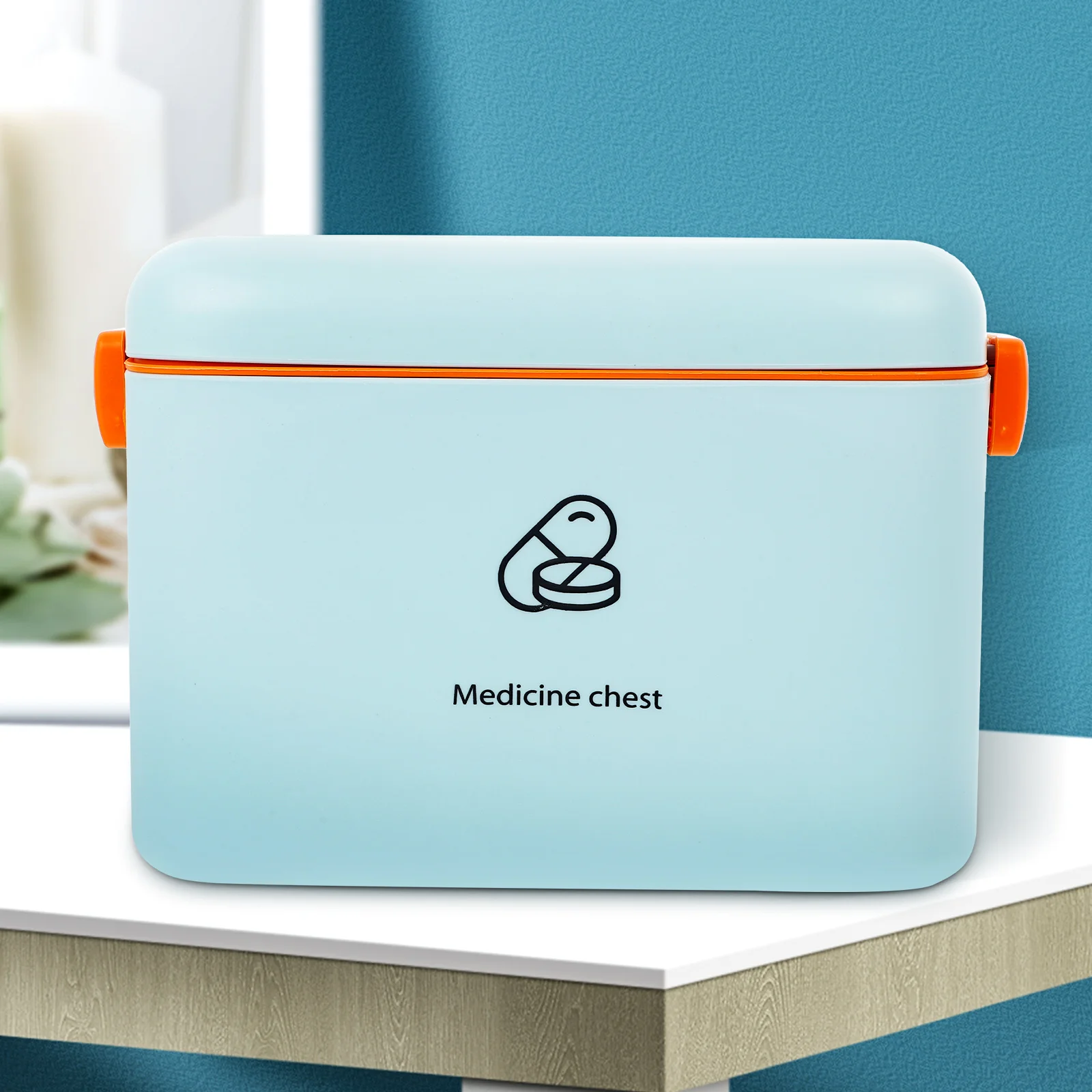 Sturdy Double-Layer Large Capacity Household First Aid Box Sealing Medicine Storage Case Handle Portable Medical Organizer Home