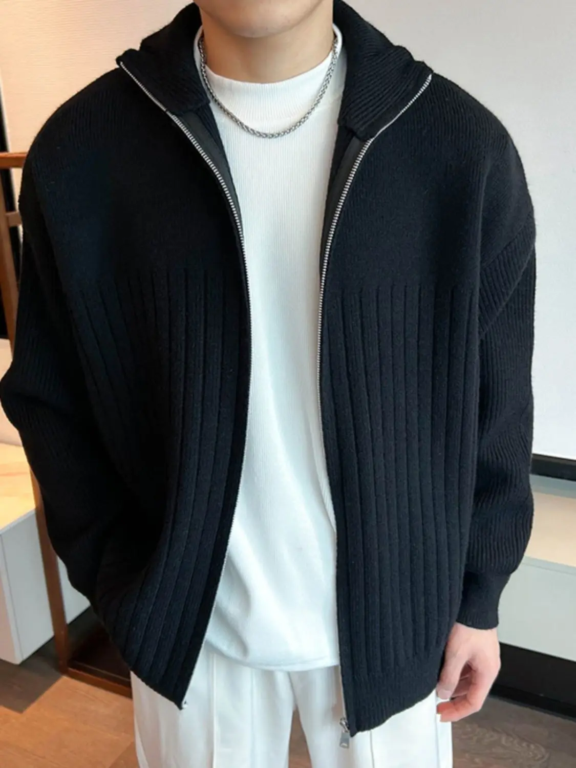 

New 2025 Men's Knitwear Jaet Casual Loose Faionable Versatile Spring Autumn Sle Comfortable Polyester Long Sve Top