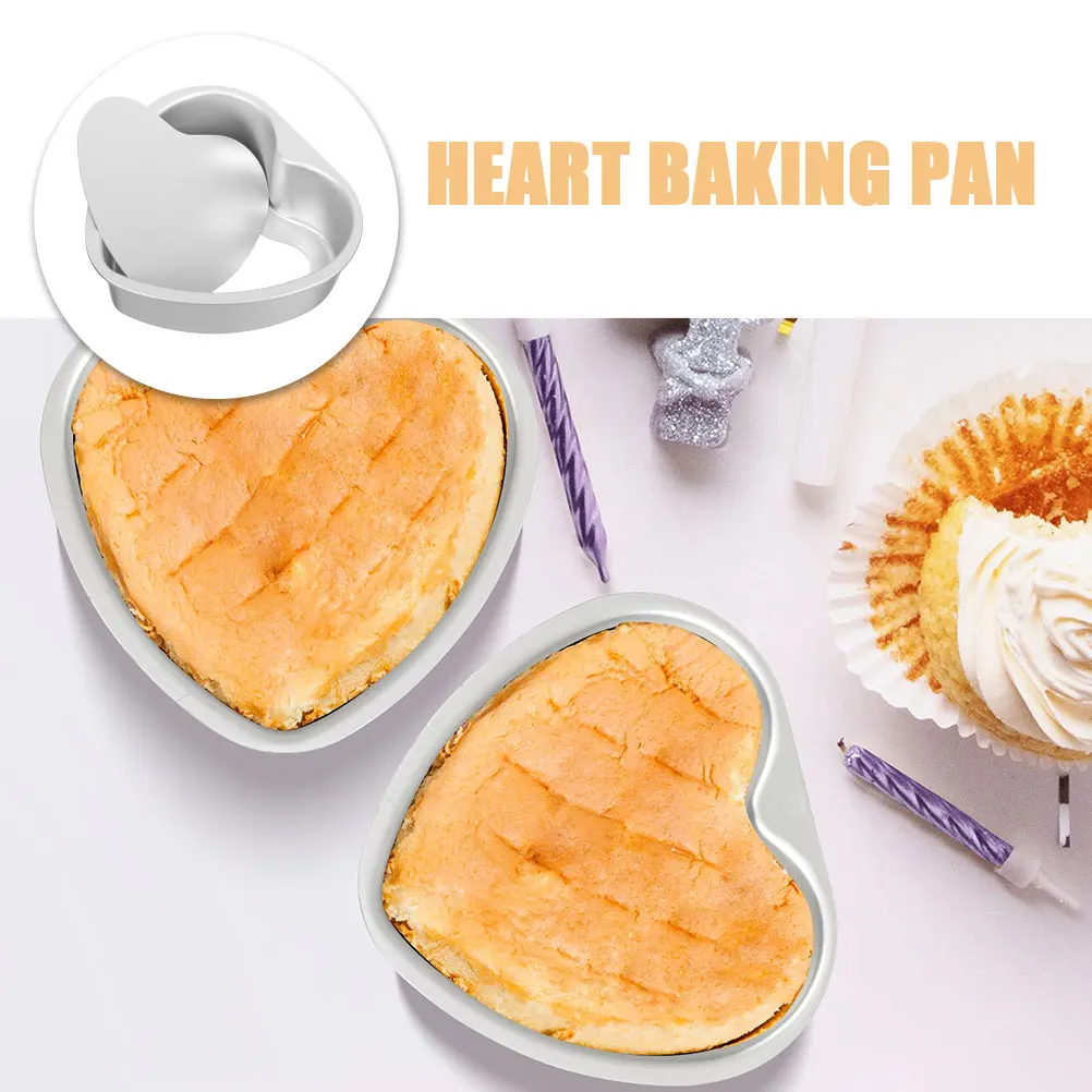 

Heart-Shaped Cake Pan Aluminum Alloy Removable Bottom Bakeware Kitchen Baking Mold Non-Stick Metal Cake Mold for Wedding Dessert