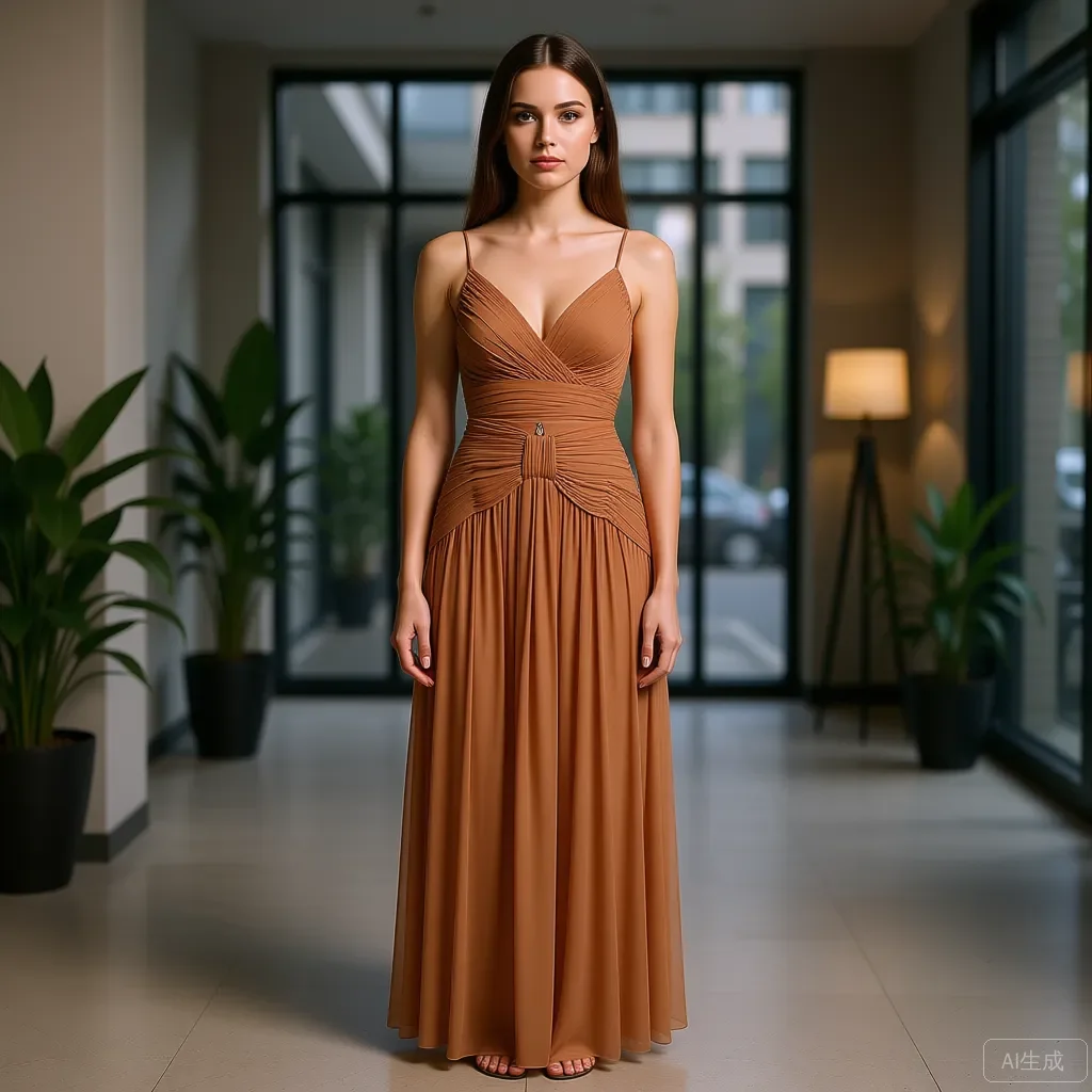 

Elegant High‑Waisted Ruched Maxi Skirt Flowing Chiffon Solid Camel Summer Boho Chic Trending Party Dresses Ever Pretty