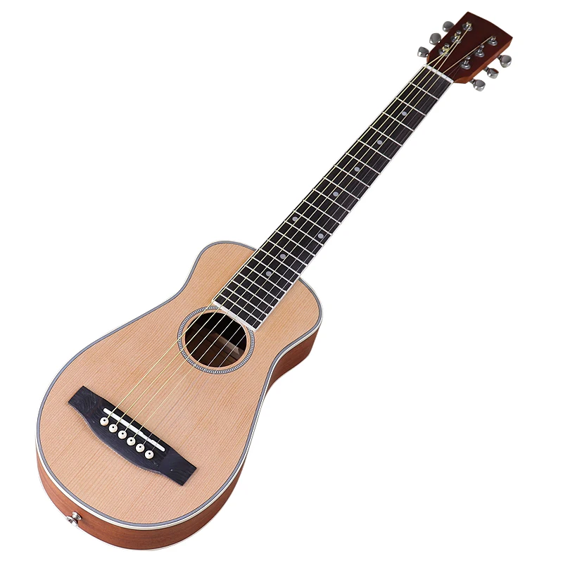 30 Inch Mini Acoustic Guitar 6 String Travel Guitar Natural Color Folk Guitar Children Gift