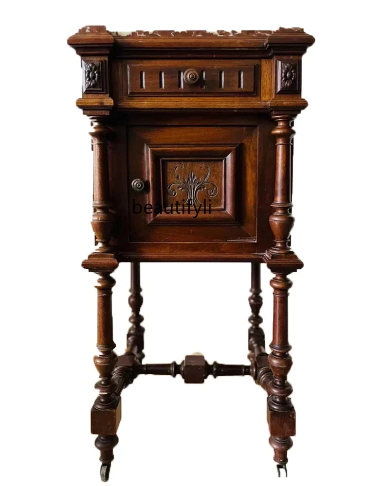 

A16 Modern Retro Solid Wood Coffee Side Cabinet Side Table Eight-Invisible Table Sofa Solid Wood Carved Mid-Ancient Furniture