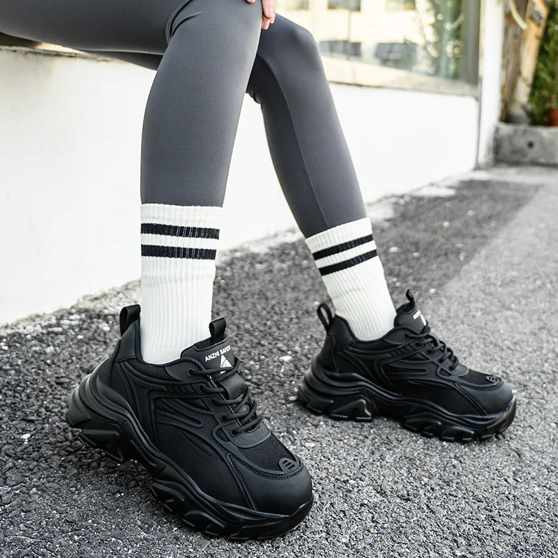 Steel Toe Safety Shoes For Women, Anti-Puncture Anti-Smash Non Slip Industrial Work Boots Lightweight Protective Platform Shoes view 6