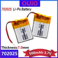 3.7V 500mAh 702025 Li-polymer Rechargeable Battery For Mp3 Bluetooth Headset Speaker Video Recorder Wireless Mouse Li-ion Cells