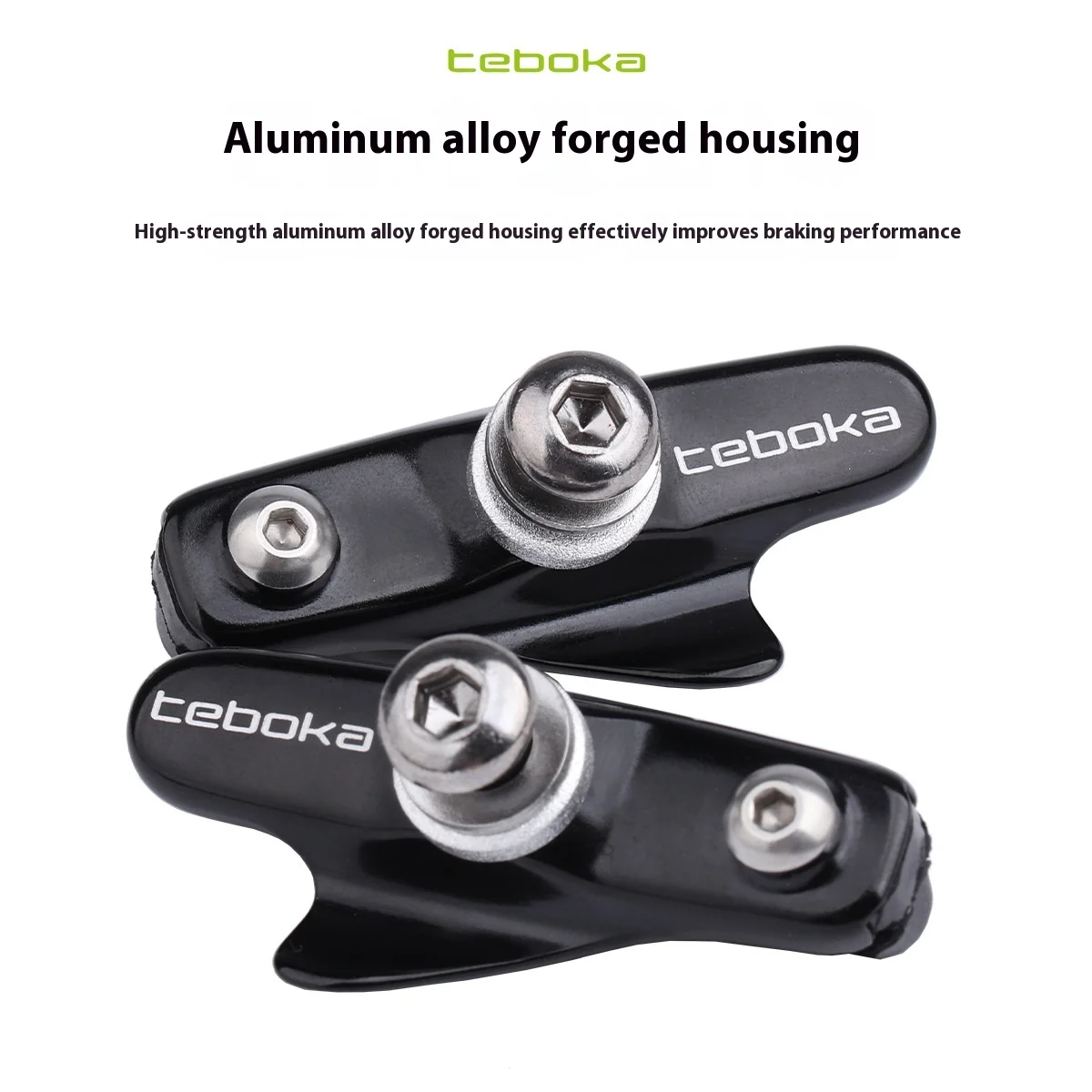 

TEBOKA Road Bike Brake Pads-C Brake Shoes, Aluminum Shell Boat Plate Brake Boots, Replaceable Pads