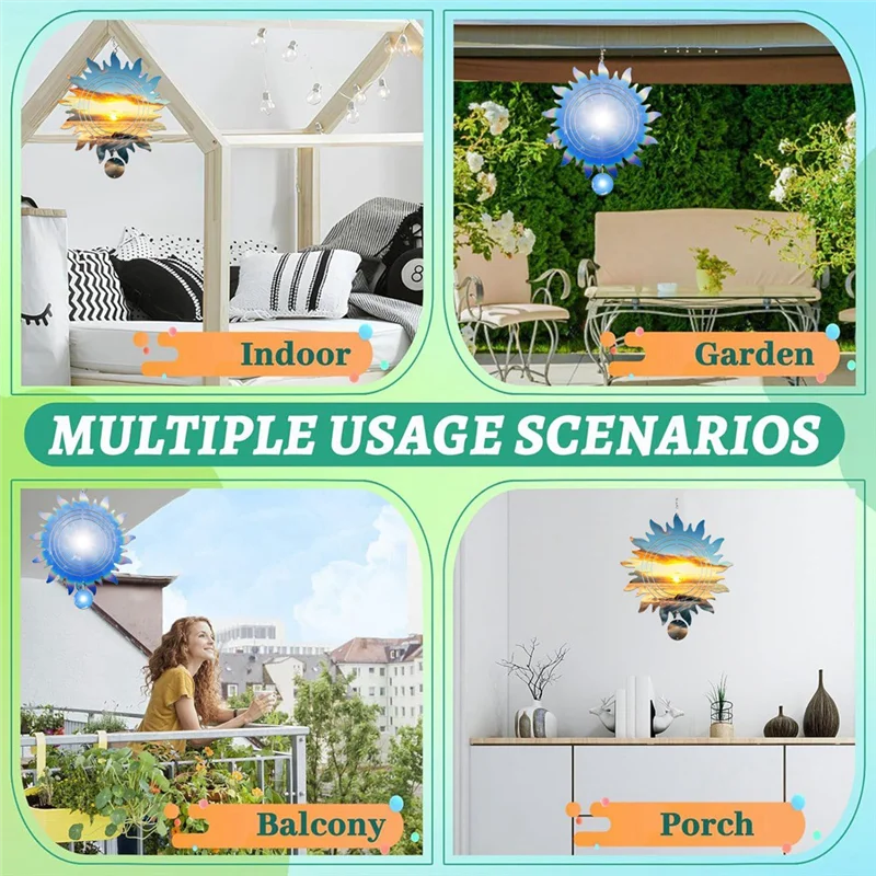 6Pcs Sublimation Wind Spinner Blanks For Indoor & Outdoor Decorations And Perfect For Women, Mom,Wife Gift