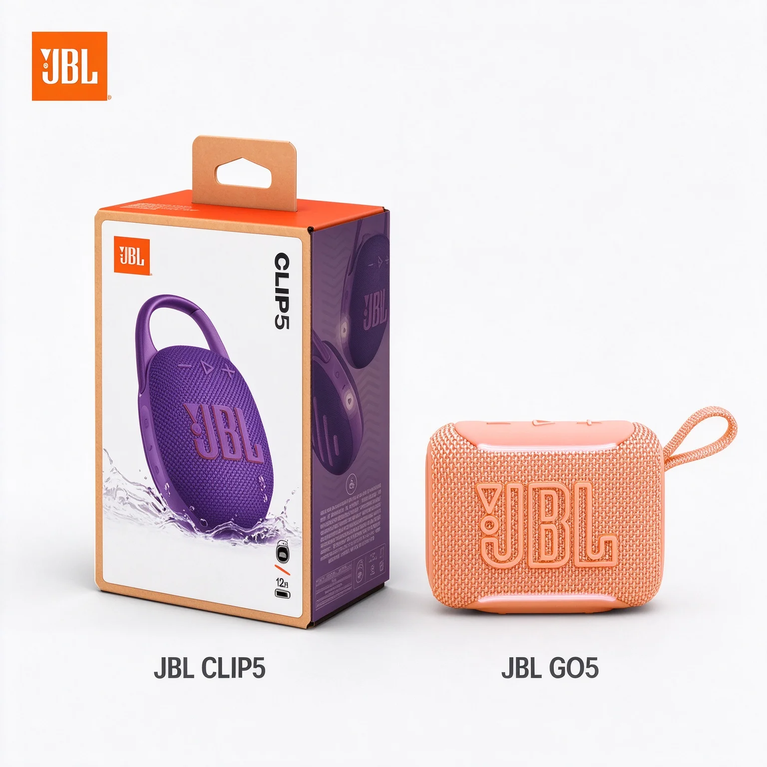 JBL GO5 & CLIP5 Wireless Dual Speakers, Hands-Free Calling Function, Lightweight Build for Hiking, Camping and Daily Use