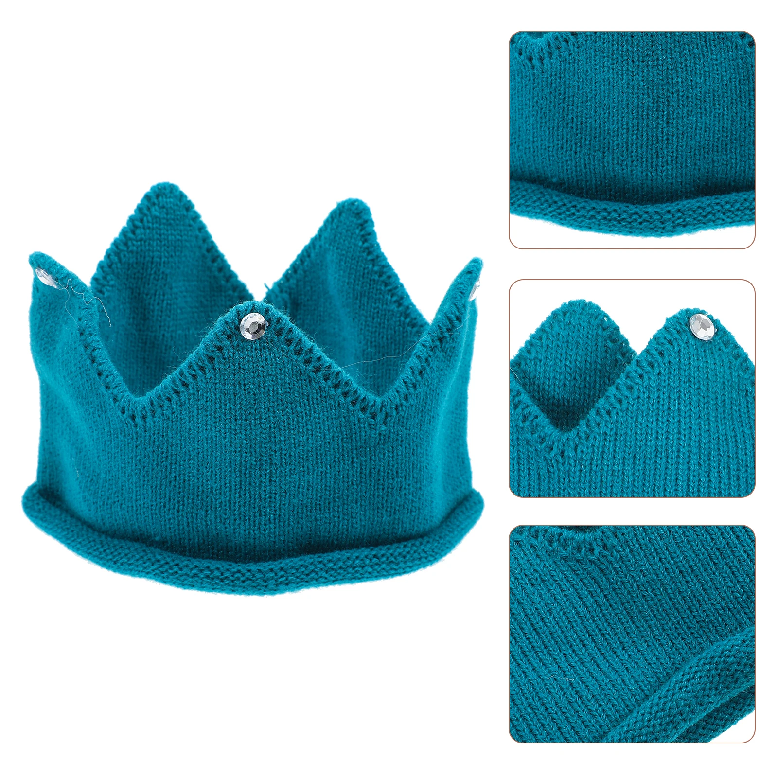 

Children Crown Hat Knitted Baby Toddler Hats Kids Boys Birthday Decorative Crown Hat Lightweight Durable Chic Unique Knit