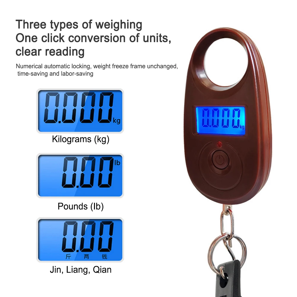 Electronic Scale 40kg Load Capacity 3 Weighing Modes Portable Hanging Scale Weight Scale with Fish Control Forceps for Outdoor
