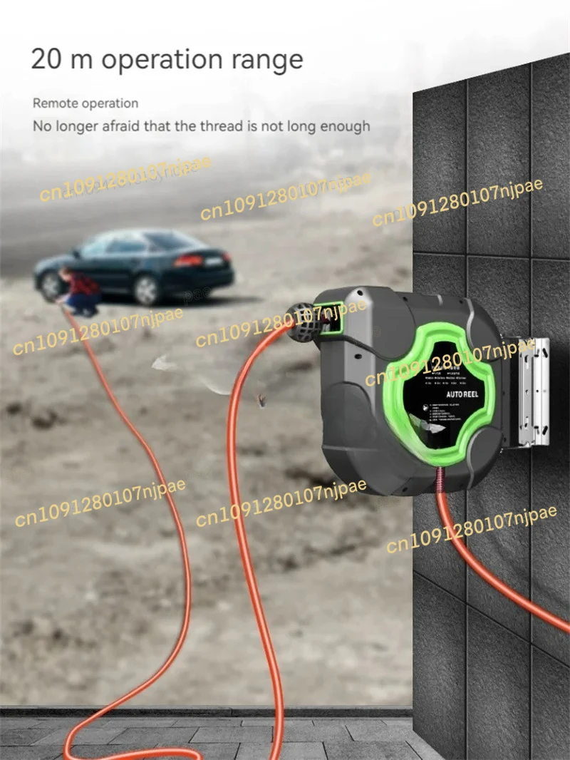 Tubo flessibile telescopico automatico per tamburo d'aria Doppio albero 10/15/20M Tubo flessibile con clip in filato PU Riparazione pneumatica, strumenti