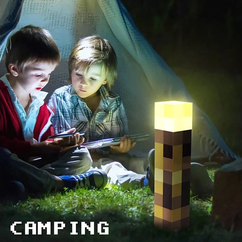 My World Torch Lamp Figure 4 Colors Bedroom Decorative Light LED Night Light USB Charging with Buckle Kids Toy Gift