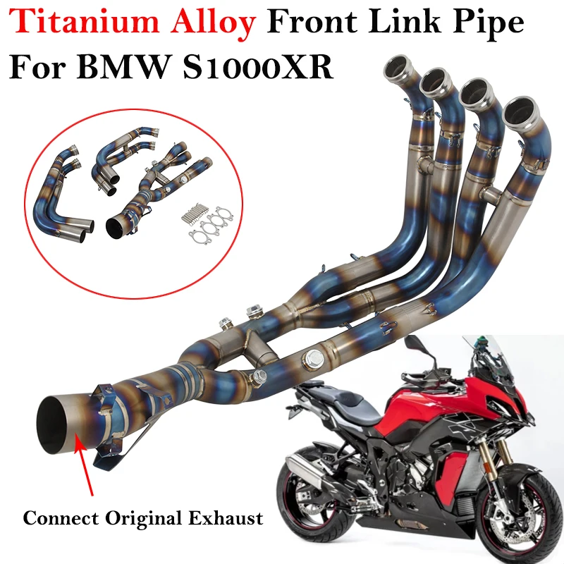 Titanium Alloy Front Link Pipe For BMW S1000XR S1000 XR 2020 2021 2022 Motorcycle Exhaust Full Systems Escape Modify Mufller