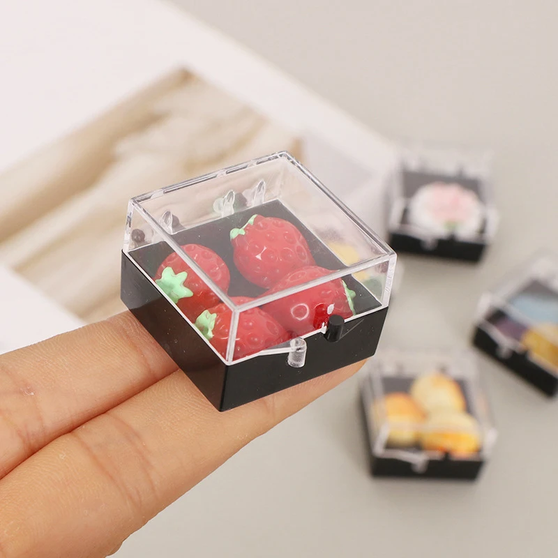 1 Set Heerlijke Poppenhuis Simulatie Voedsel Speelgoed Fruit Aardbei Sushi Jam Bento Box Model Diy Accessoires Voor Mini Meubelen