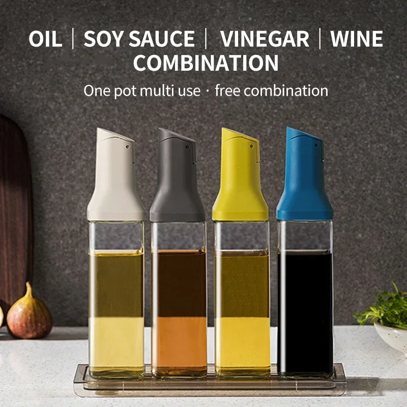 

Large Olive Oil Dispenser Bottle Auto Flip Condiment Container Automatic Cap Liquid Seasoning Big Capacity Bottle Kitchen