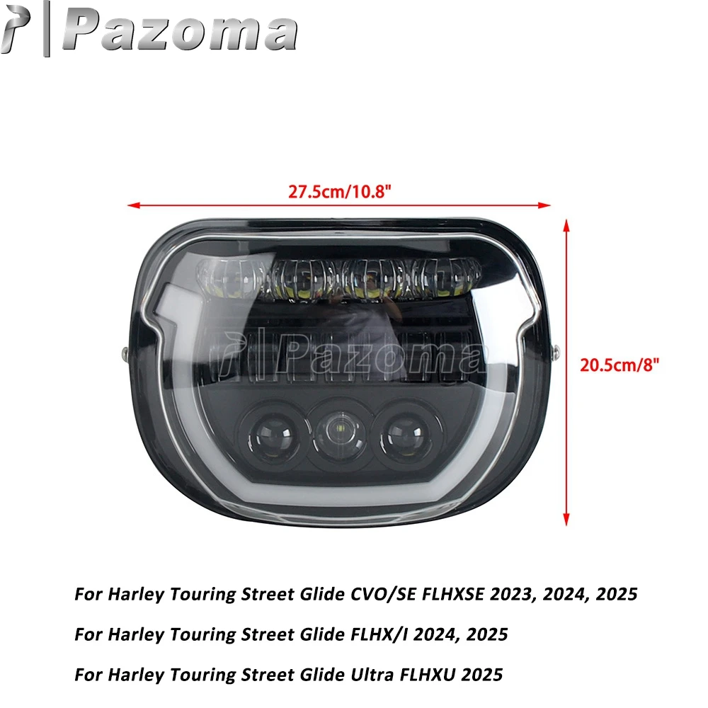 LED عالية شعاع منخفضة شعاع رئيس ضوء دراجة نارية المصباح ل هارلي شارع الإنزلاق FLHX FLHXI CVO FLHXSE الترا FLHXU 2023 2024 2025