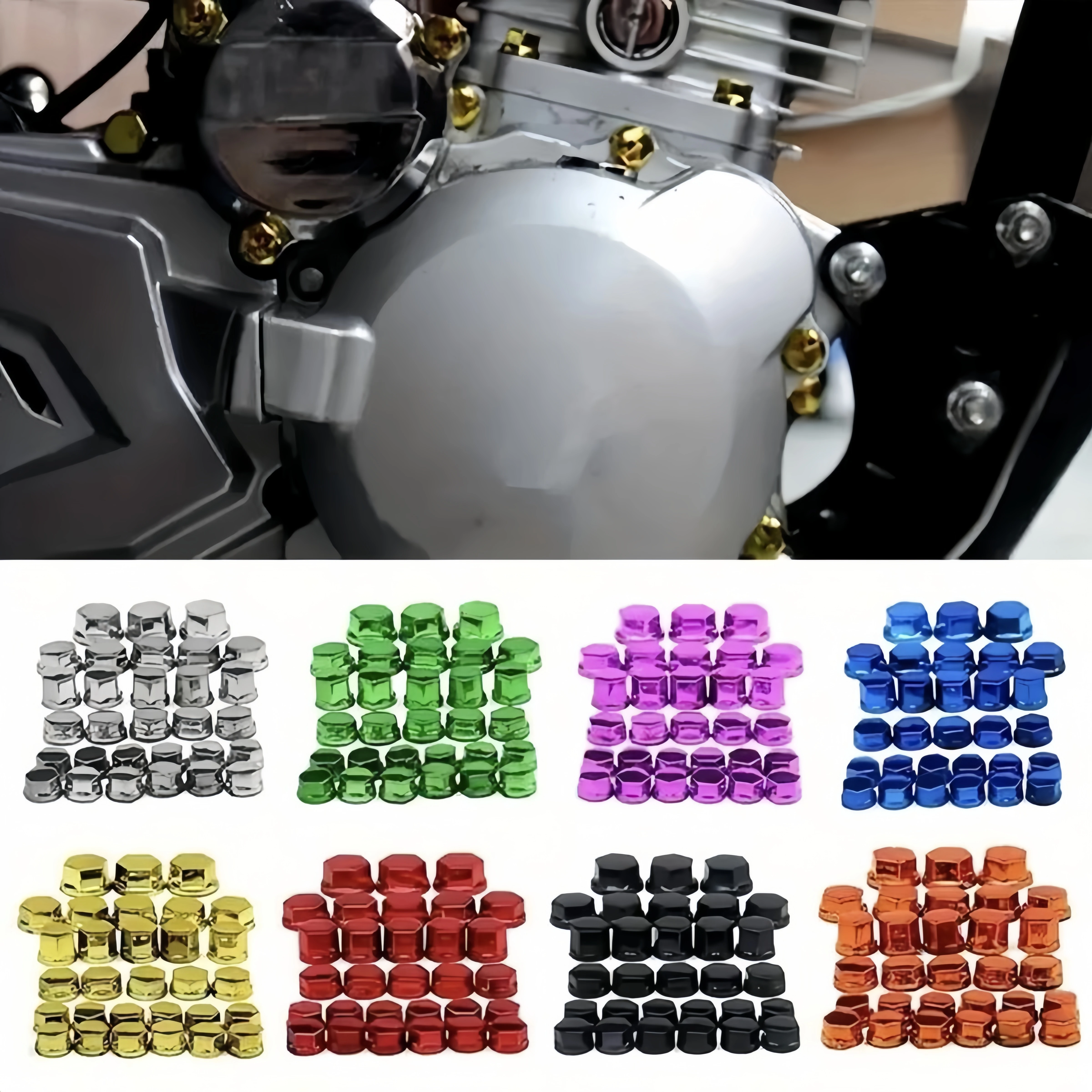 

30Pcs/Set Universal Motorcycle Hex Screw Bolt Cover Anti-Rust Decorative Protector Caps for Scooter Factory Direct Price