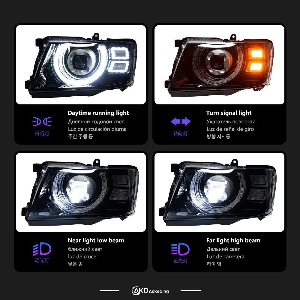 AKD Car Styling Head Lamp for Nissan Patrol Y61 LED Headlight 2005-2022 Headlights Y61 DRL Turn Signal High  Auto Accessories