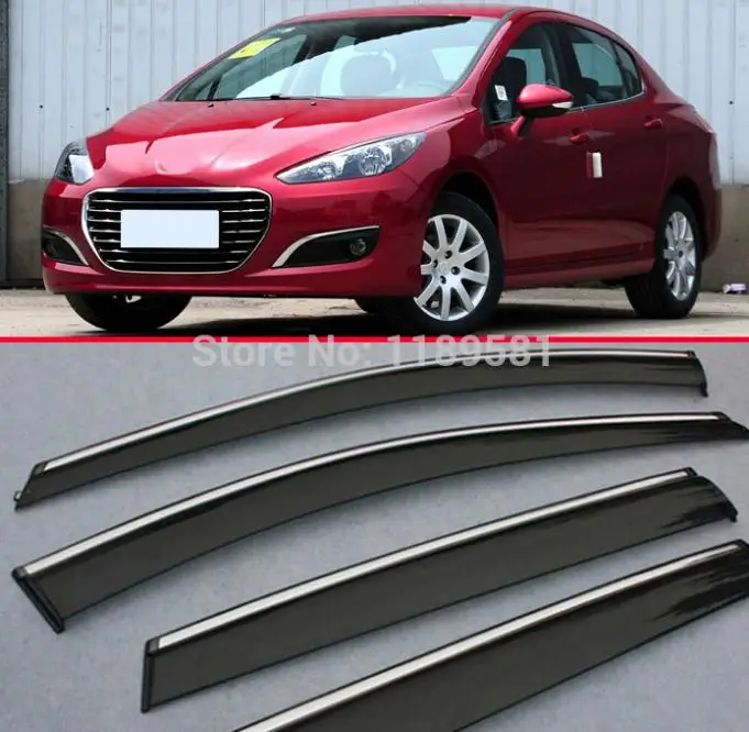 

For Peugeot 308 2011-2014 Window Wind Deflector Visor Rain/Sun Guard Vent Car Accessories Stickers