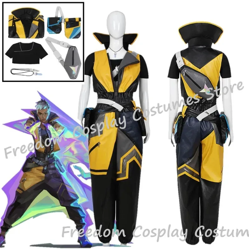 

Новый игровой костюм Valorant Waylay для косплея, комбинезон Waylay, рюкзак, ожерелье, наряды для взрослых, мужчин и женщин, карнавальный костюм на Хэллоуин