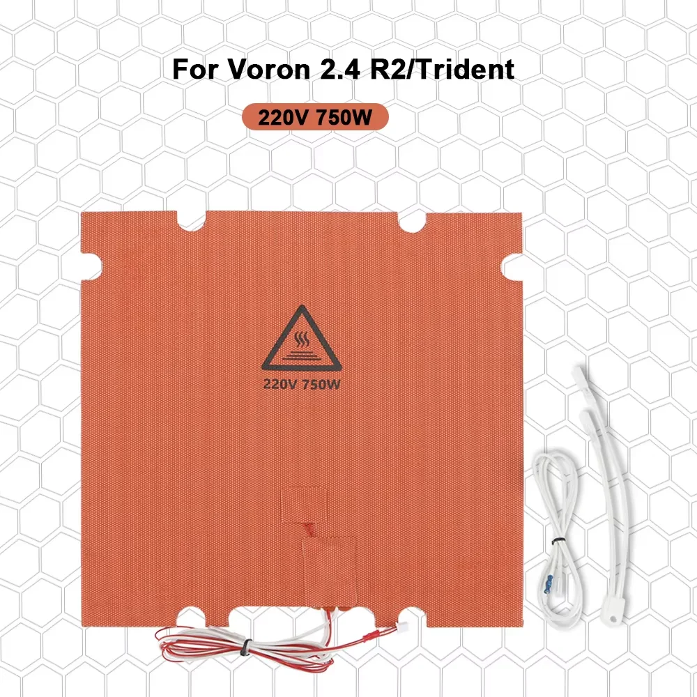 

Toaiot 300/350mm Silicone Heated Bed Heating Pad with Hole 220V 750W/1000W for Voron 2.4 R2/Trident 3D Printer Parts Hot Bed